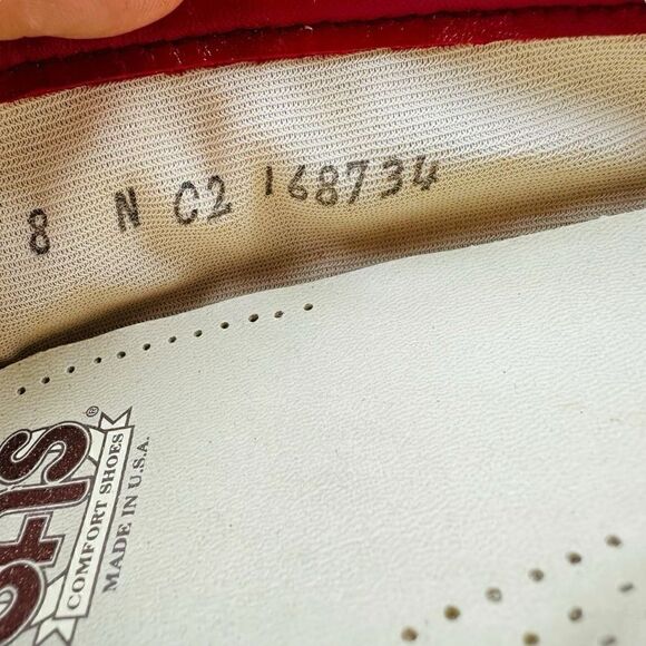 SAS Tripad Comfort Shoes Made In USA Vintage Wink Red Leather Penny Loafers Slip - Picture 6 of 13